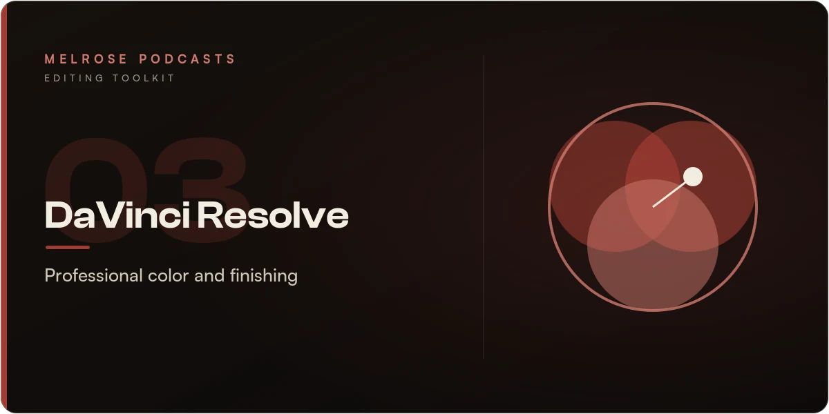 Ranked number three — DaVinci Resolve: professional color and finishing